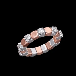 Brilliant Geometric Two Tone Ring