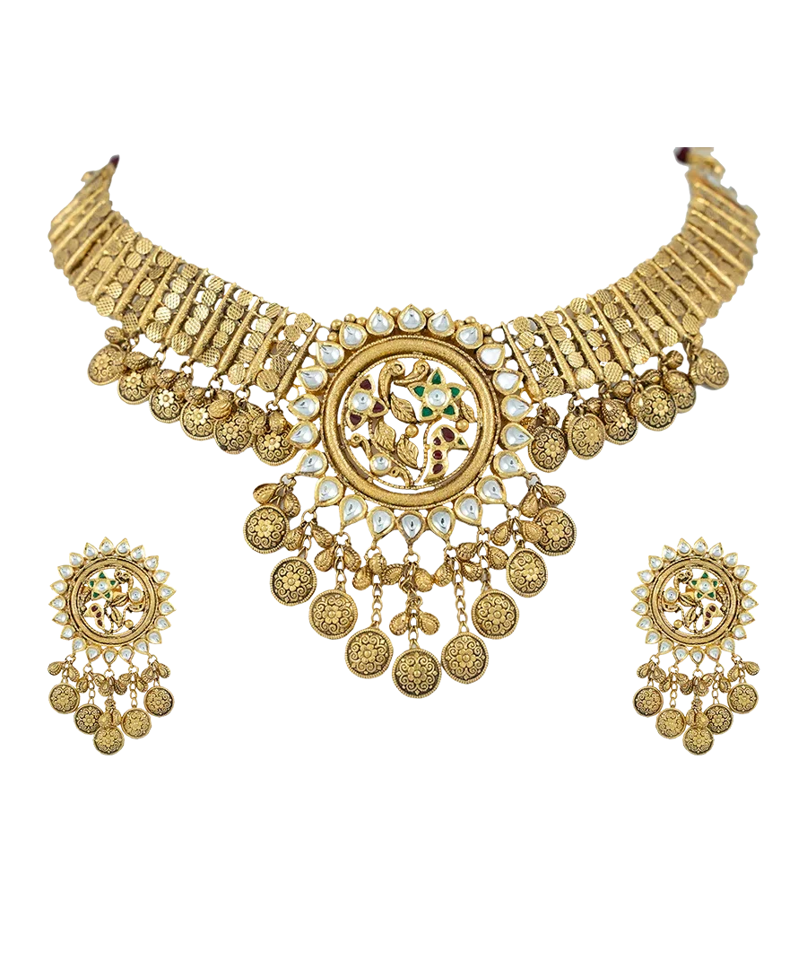 Regal Peacock Medallion Choker