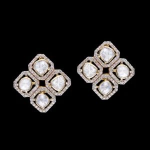 Radiant Quatrefoil Polki Earrings